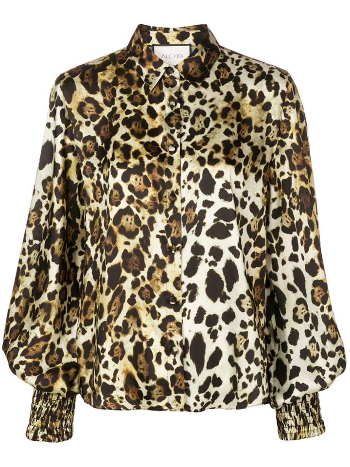 Alexis Romana Leopard Print Blouse - Neutrals