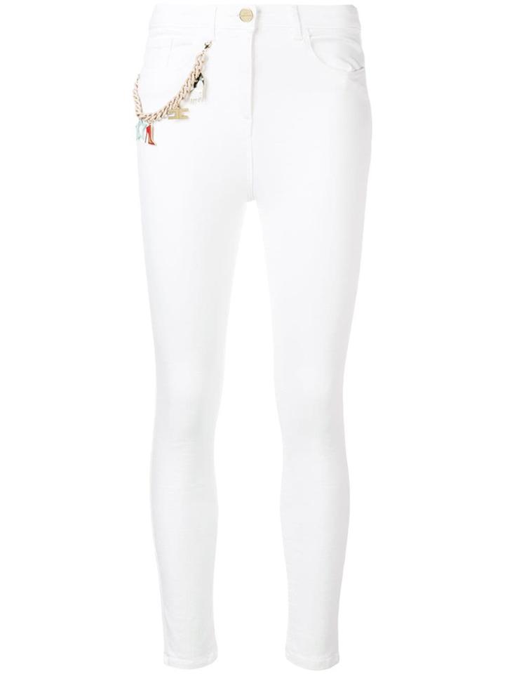 Elisabetta Franchi Charms Detail Skinny Jeans - White