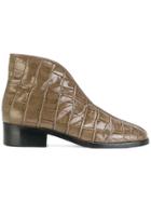 Lemaire Croc Embossed Boots - Grey