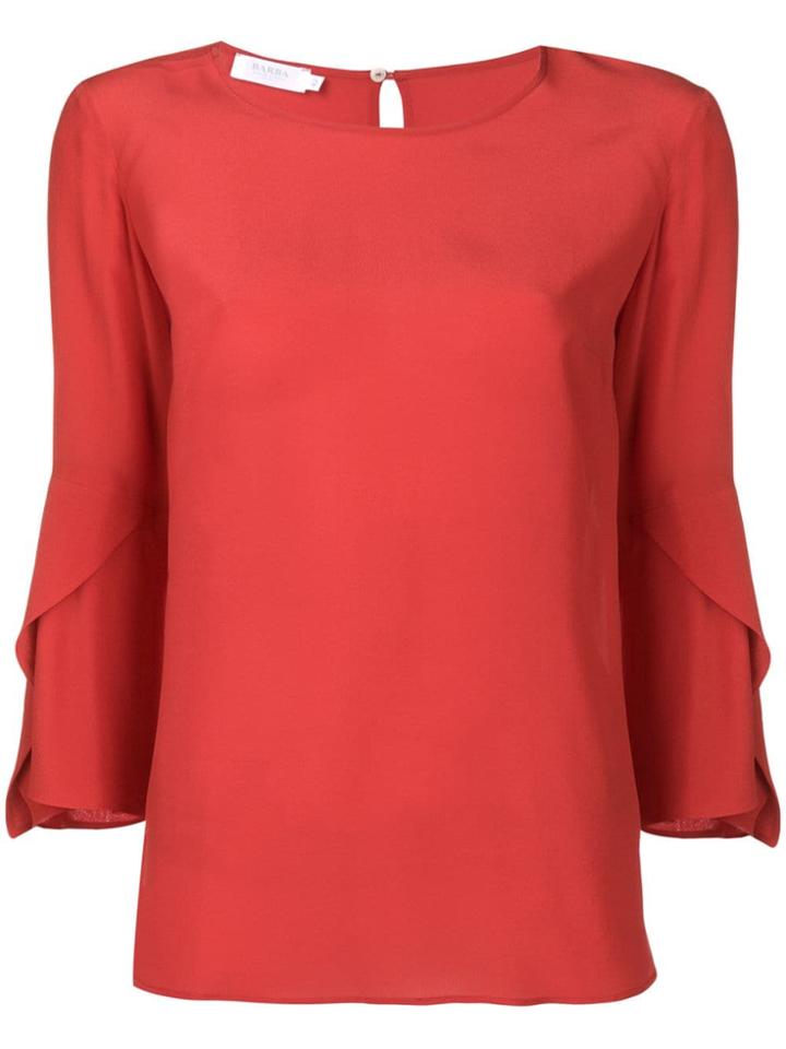 Barba Bell Sleeve Blouse - Red