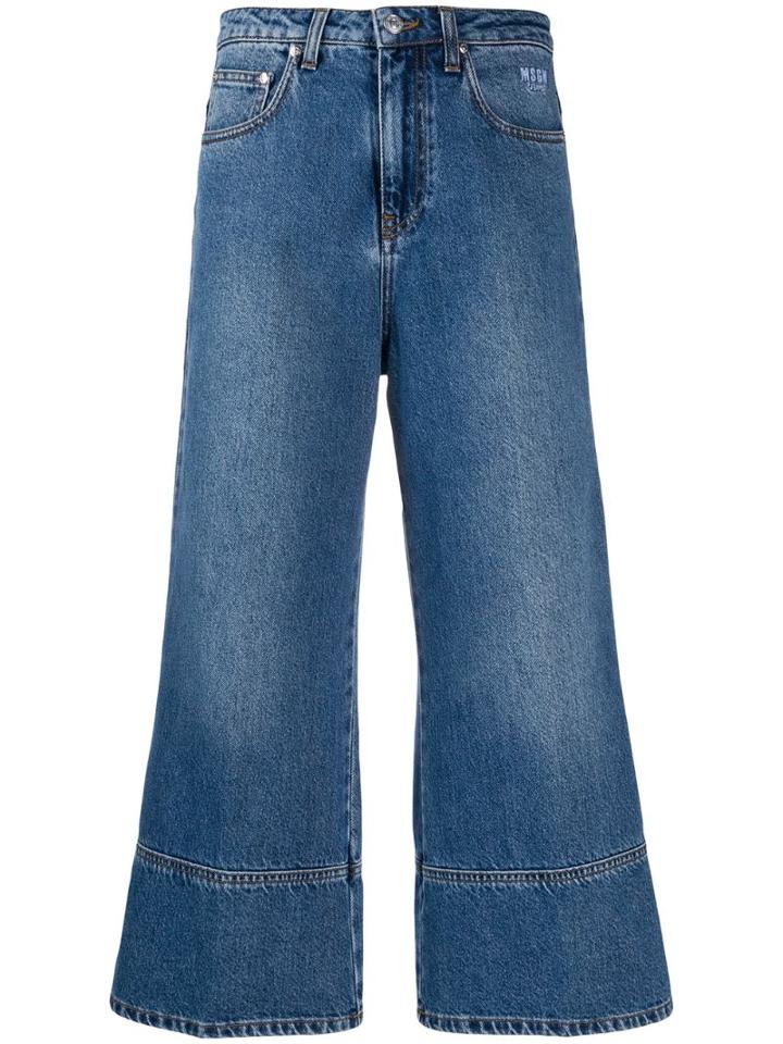 Msgm Cropped Flared Jeans - Blue