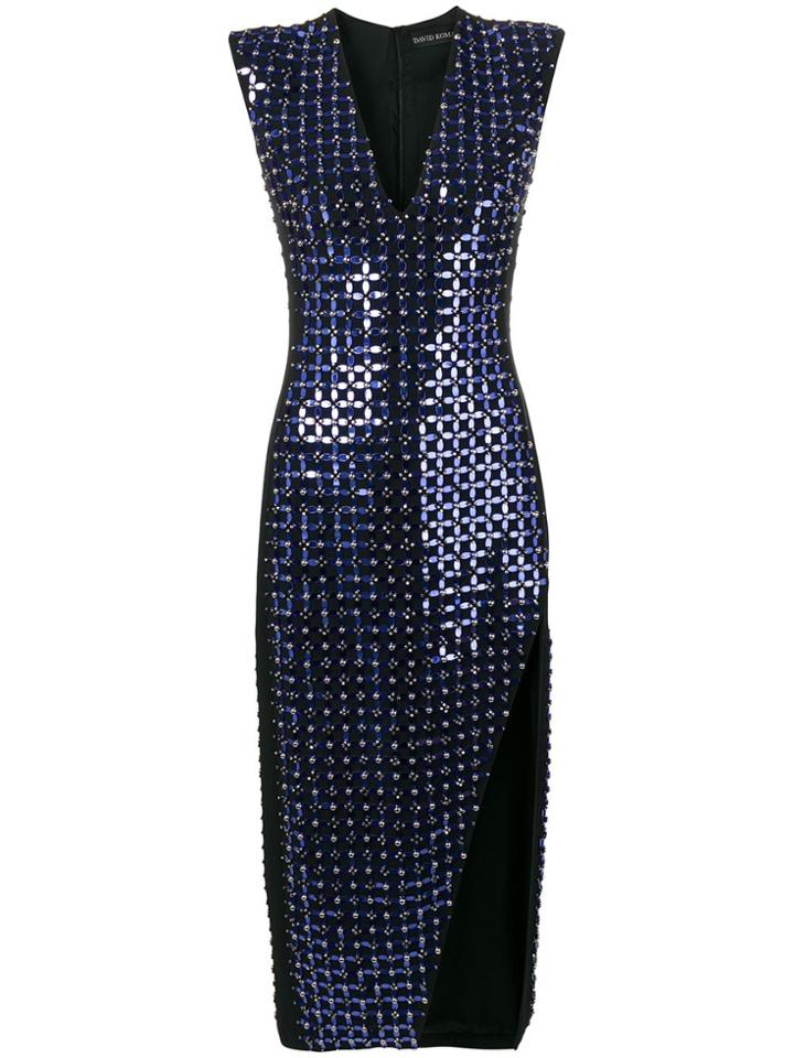 David Koma Plexi Beaded Dress - Black