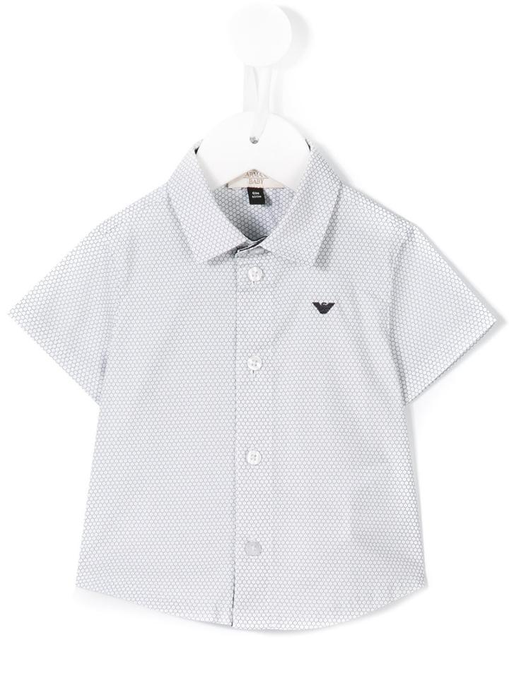 Armani Junior Micro Printed Shirt, Toddler Boy's, Size: 12 Mth, White