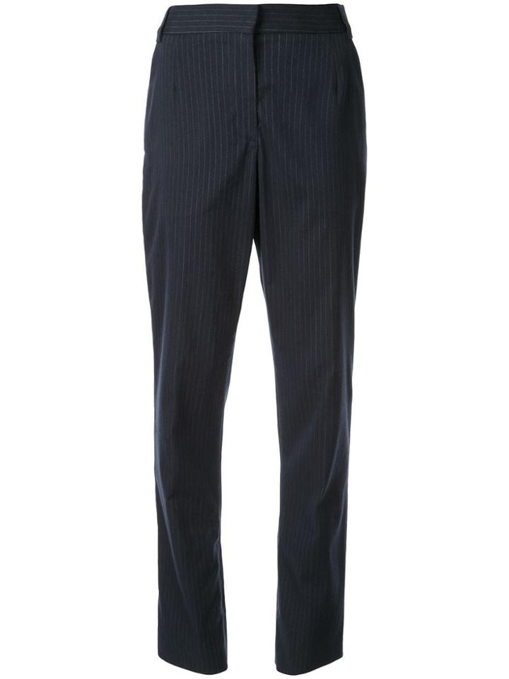 Christopher Esber Micro-stripe High Waist Trousers - Blue