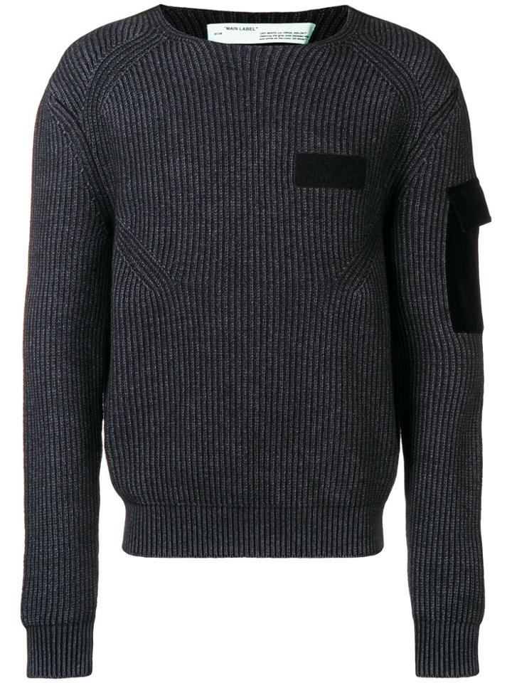 Off-white Two-tone Ribbed Jumper - Black