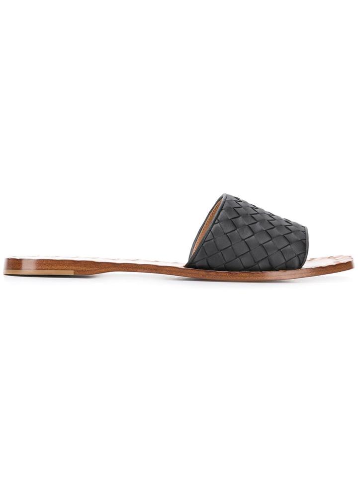 Bottega Veneta Intrecciato Sandals - Black