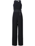 Grey Jason Wu Double Tie Sleeveless Jumpsuit, Women's, Size: 10, Black, Polyester/acetate