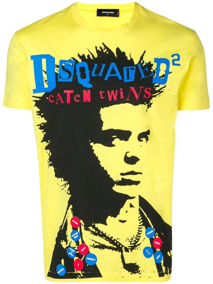 Dsquared2 Graphic Print T-shirt - Yellow