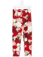 Monnalisa Chic Floral Print Leggings - Red