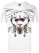 Les Hommes Urban Printed Front T-shirt, Men's, Size: Large, White, Cotton