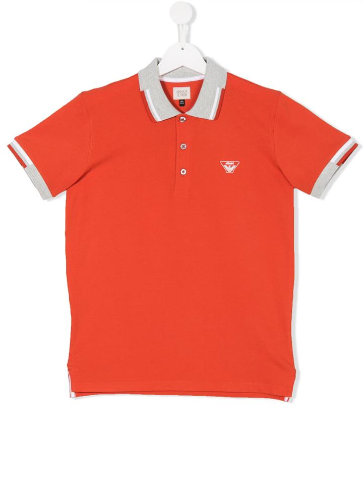 Armani Junior Teen Contrast-trim Polo Shirt - Yellow & Orange