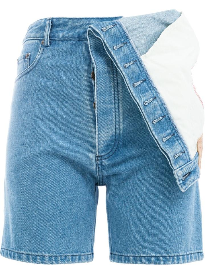 Y / Project Asymmetric Waistband Shorts - Blue