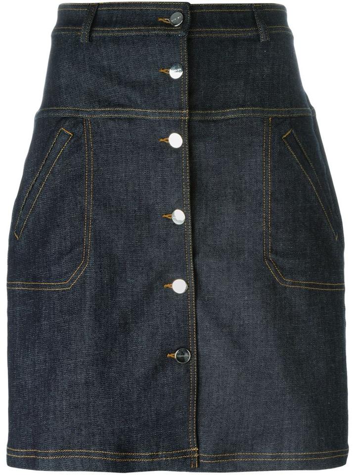 Carven Buttoned Denim Skirt