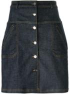 Carven Buttoned Denim Skirt