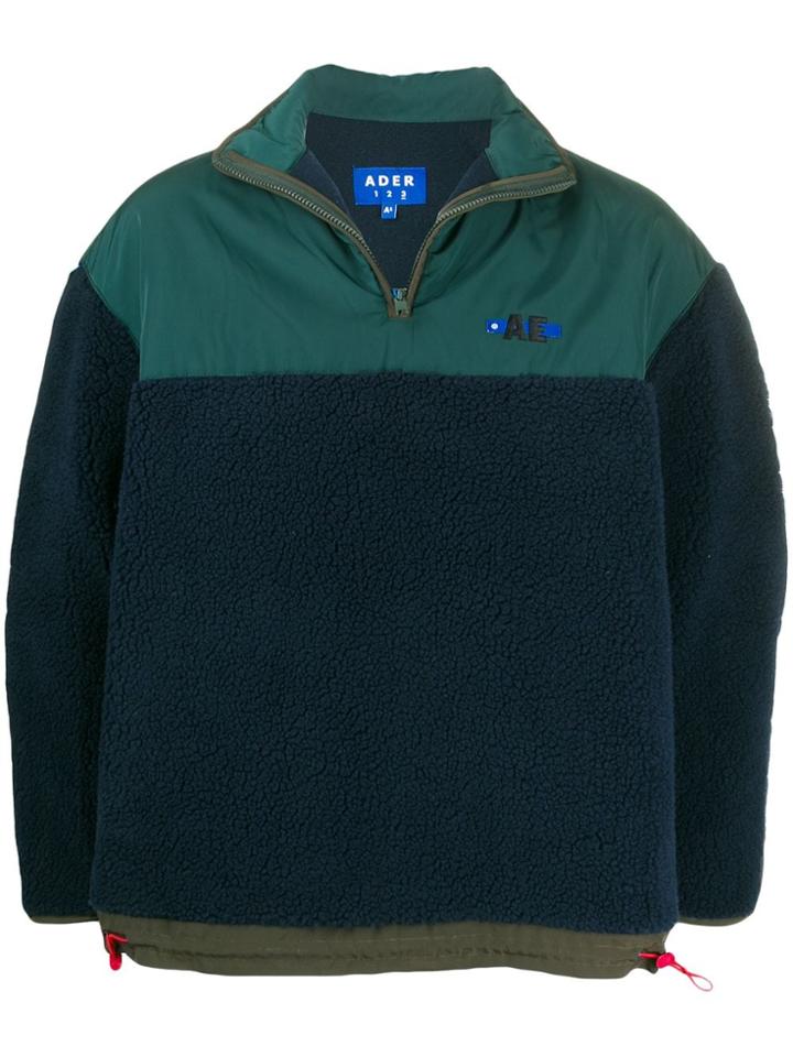 Ader Error Oversized Embroidered-logo Anorak - Blue
