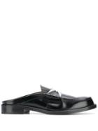 College Backless Slip-on Loafers - Black