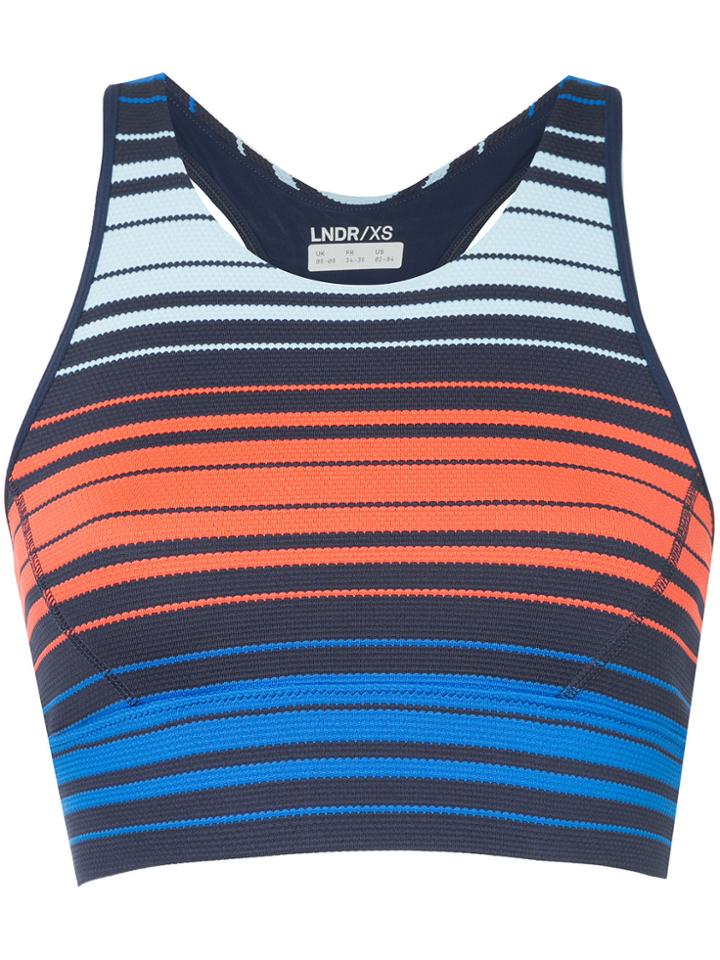 Lndr Striped Cropped Sport Top - Blue