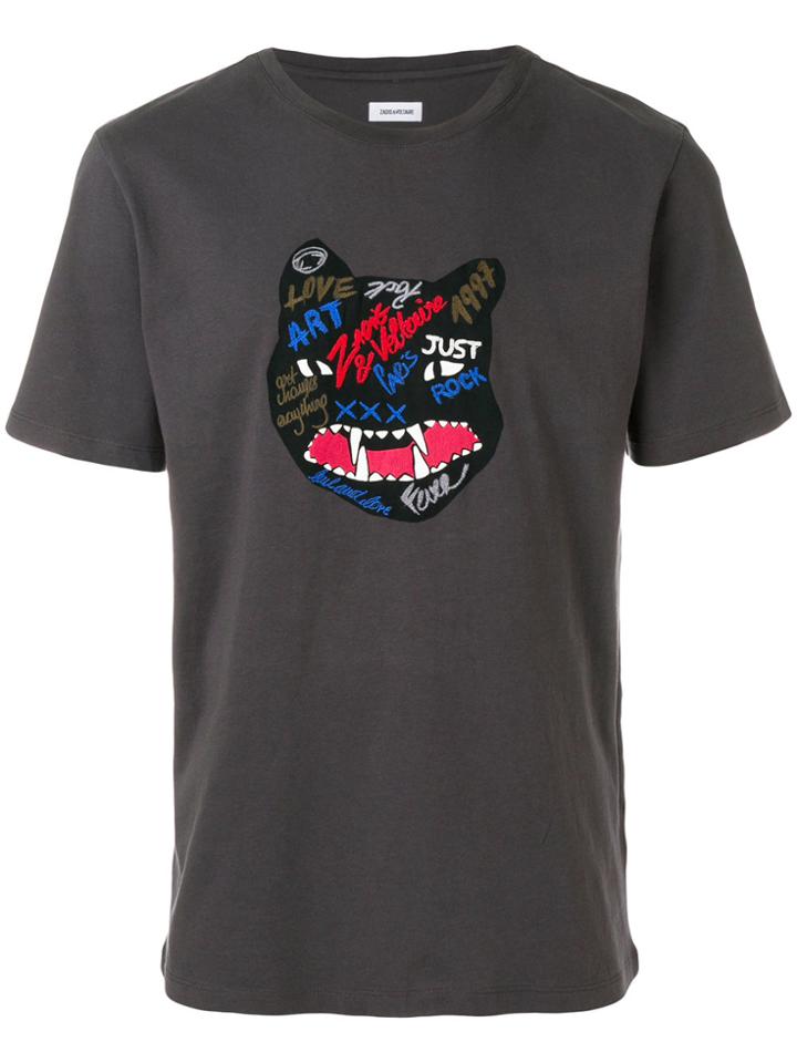 Zadig & Voltaire Cat Print T-shirt - Grey