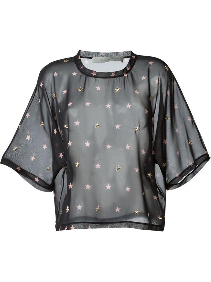Francesco Scognamiglio Star Print Sheer Blouse