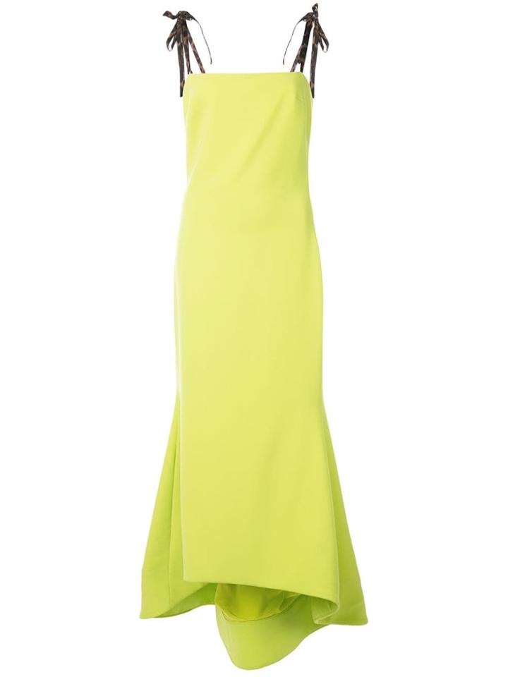 Christian Siriano Peplum Hem Long Dress - Green