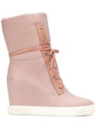Casadei Wedge Ankle Boots - Nude & Neutrals