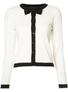 Boutique Moschino Bow Tie Cardigan, Women's, Size: 38, White, Cotton/virgin Wool