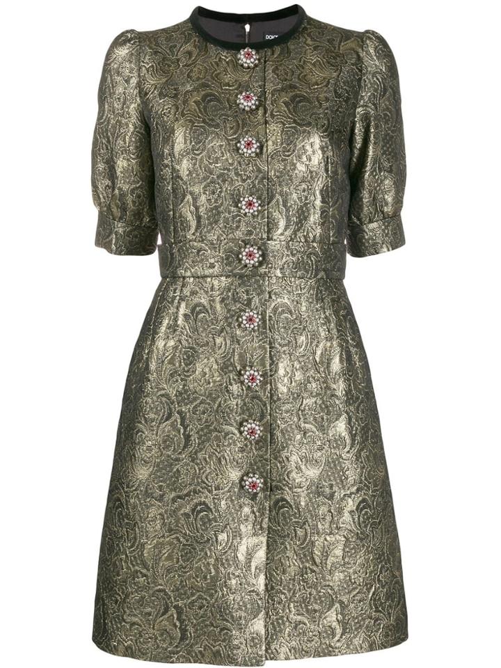 Dolce & Gabbana Metallic Brocade Short Dress - Gold