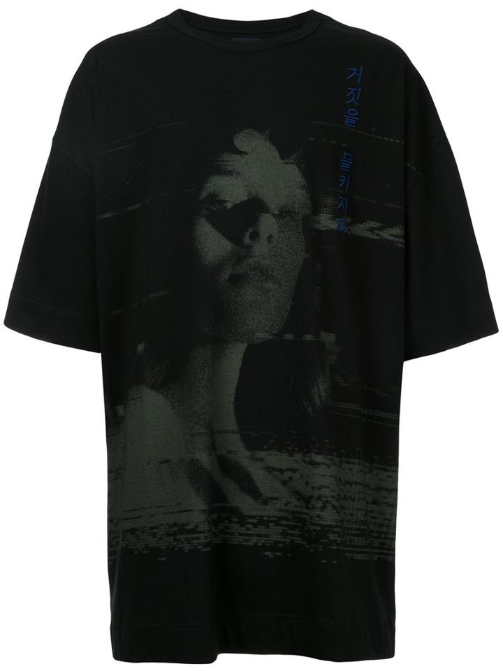 Juun.j - Face Print Oversized T-shirt - Men - Cotton - M, Black, Cotton