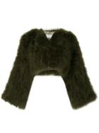 Sonia Rykiel Turkey Feather Bolero Jacket - Green