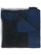 Faliero Sarti Floral Embroidered Scarf, Women's, Blue, Silk/polyester/viscose