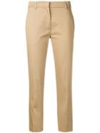 Valentino Cropped Slim-fit Trousers - Brown