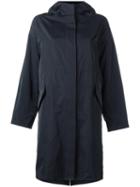 Jil Sander Hooded Raincoat, Women's, Size: 32, Blue, Silk/polyester