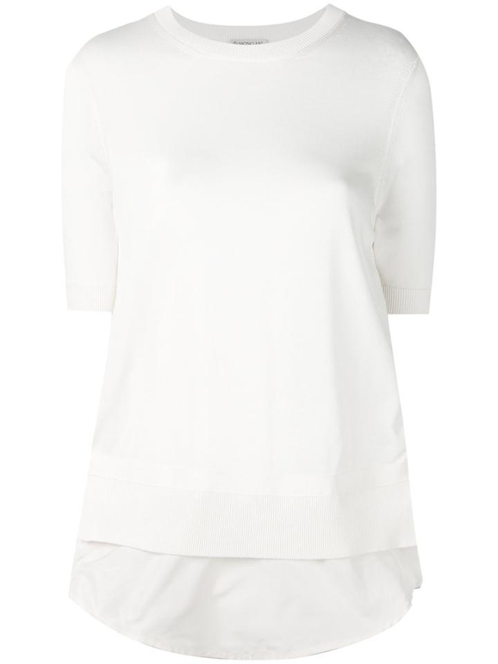 Moncler - Knitted Layered Top - Women - Cotton/polyester/viscose - Xs, White, Cotton/polyester/viscose