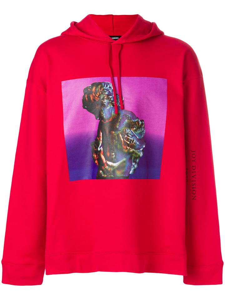 Raf Simons Printed Hoodie - Red