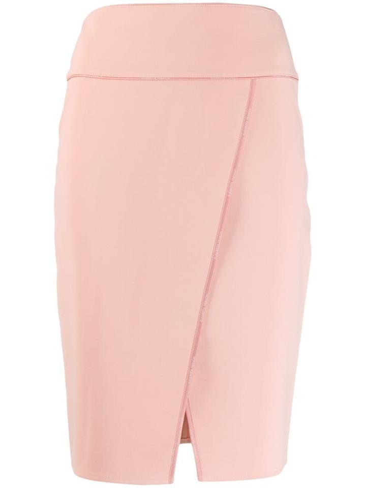 Elisabetta Franchi Pencil Skirt With Front Slit - Pink