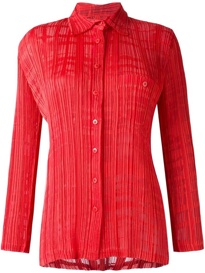 Issey Miyake Vintage Burned Out Pleated Shirt