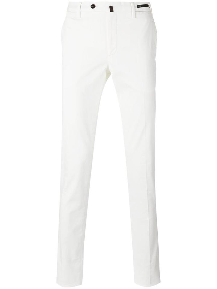 Pt01 Slim Fit Chino Trousers, Men's, Size: 46, White, Cotton/spandex/elastane