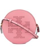 Tory Burch - Perforated Logo Crossbody Bag - Women - Leather - One Size, Women's, Pink/purple, Leather