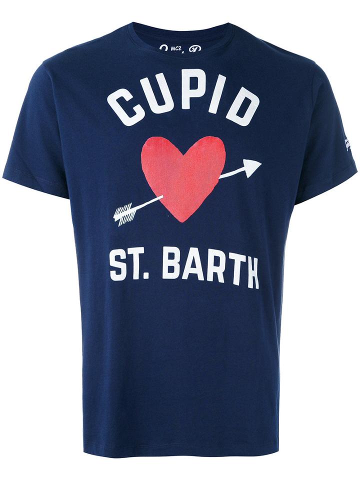 Mc2 Saint Barth - Heart Print T-shirt - Men - Cotton - S, Blue, Cotton