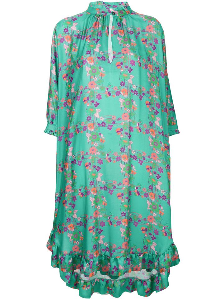 Kristina Ti Floral Print Shift Midi Dress - Green