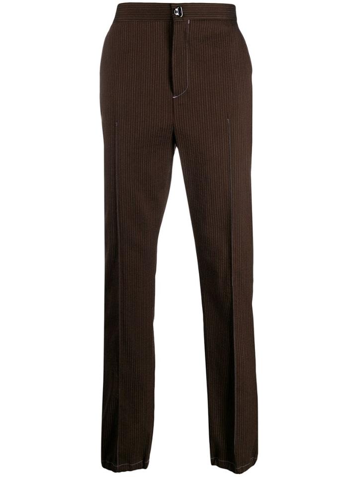 Acne Studios Striped Wool Trousers - Brown