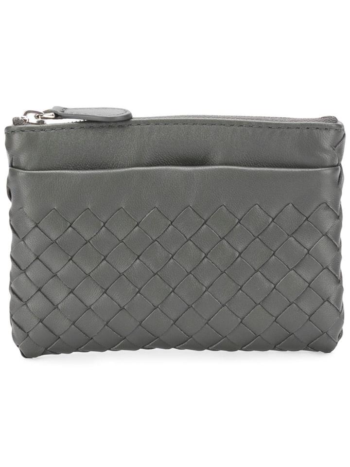Bottega Veneta Woven Zipped Wallet - Grey