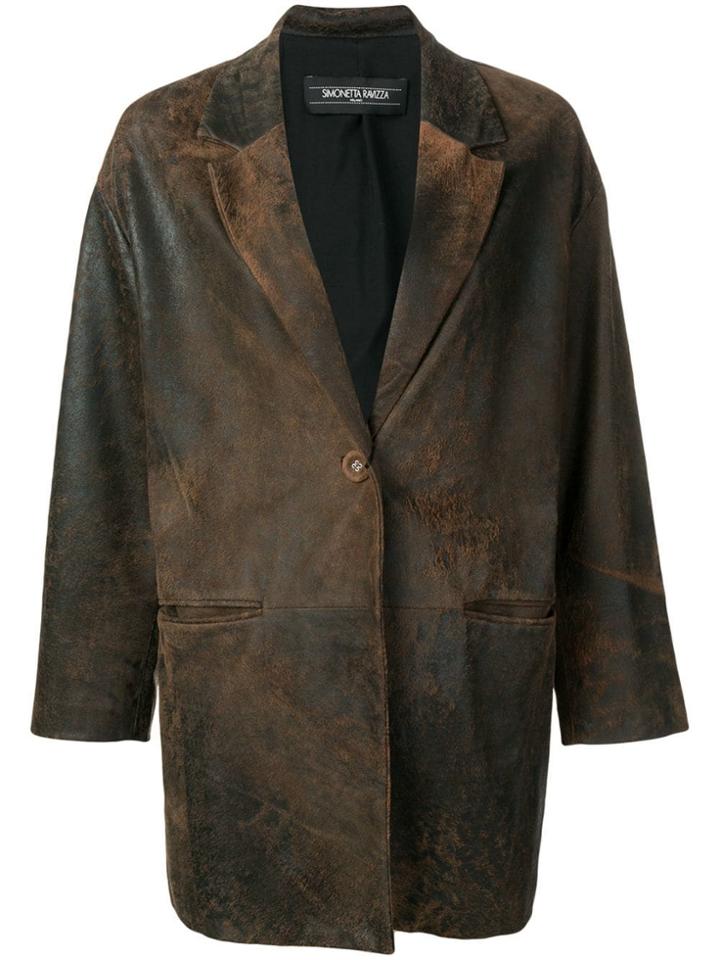 Simonetta Ravizza Oversized Fit Jacket - Brown