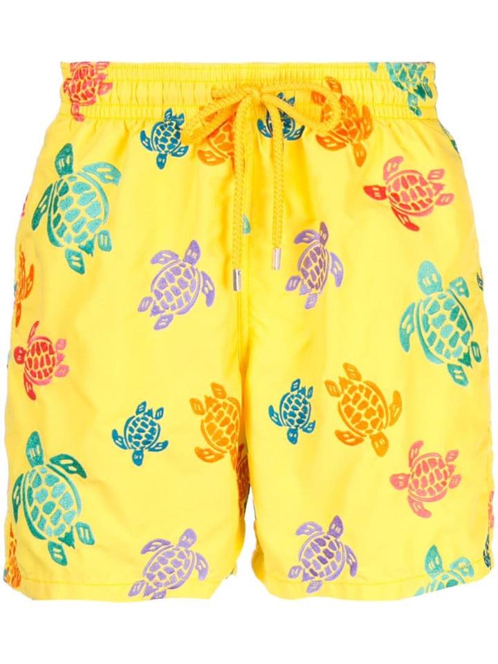 Vilebrequin Turtle Print Swim Shorts - Yellow