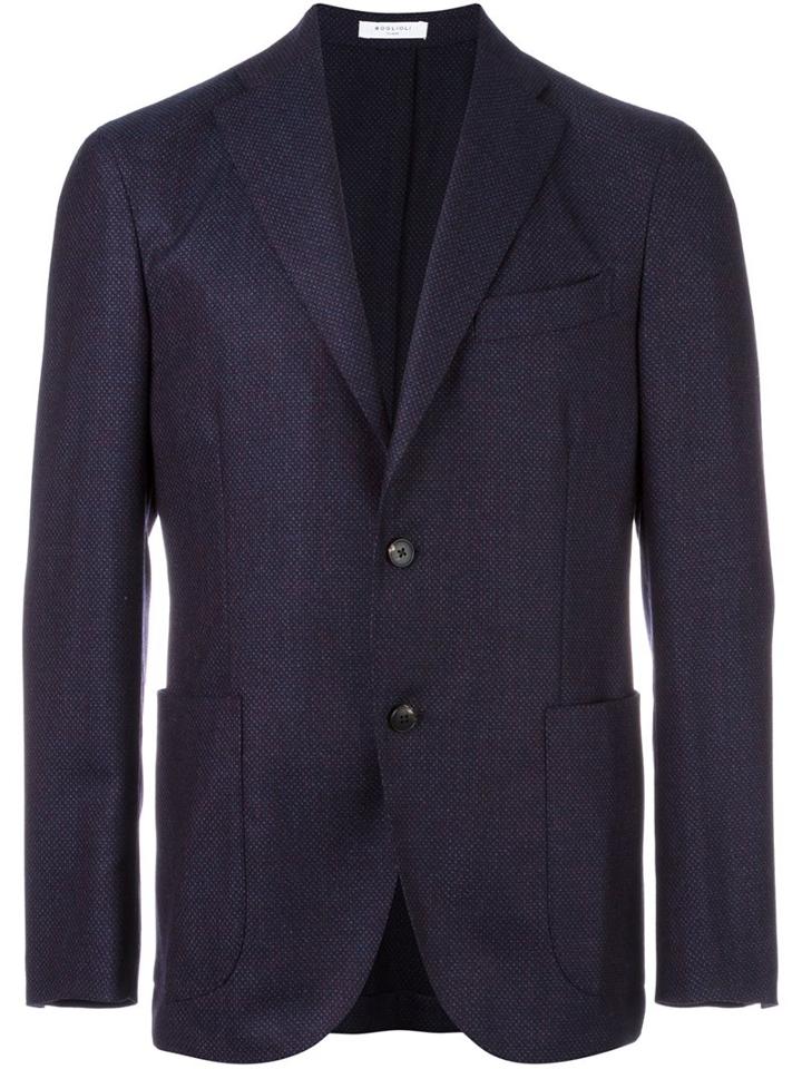 Boglioli Two Button Blazer, Men's, Size: 54, Blue, Acetate/cupro/wool