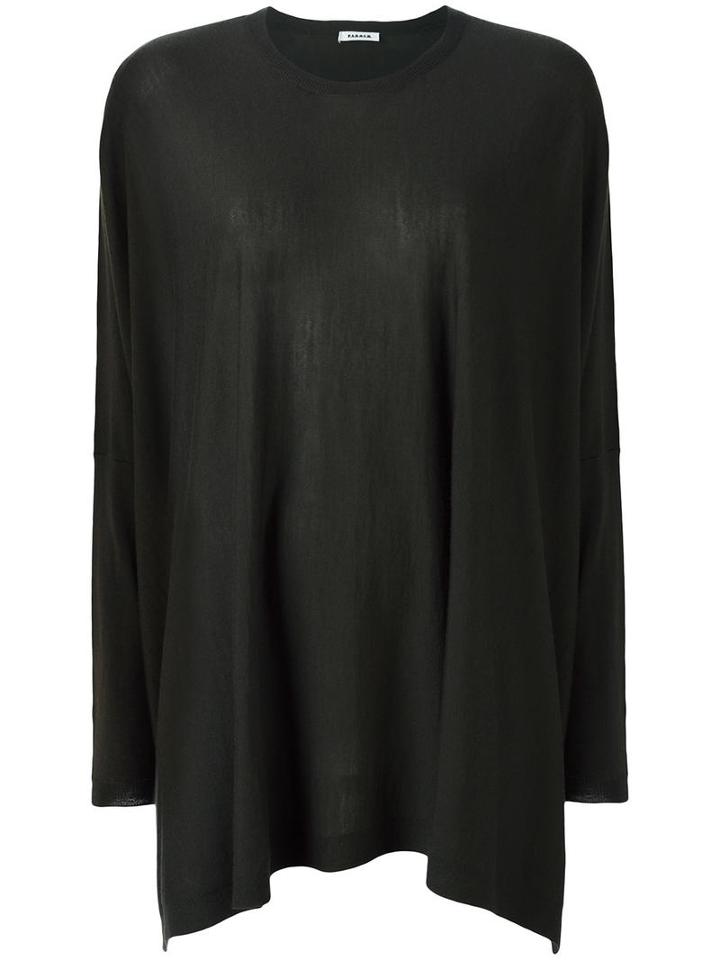 P.a.r.o.s.h. Flared Longsleeved Blouse, Women's, Green, Wool