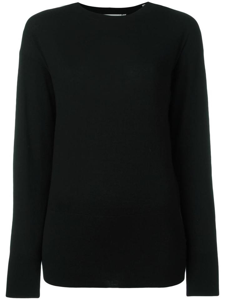 Vince Round Neck Jumper, Women's, Size: Large, Black, Merino