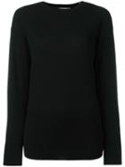 Vince Round Neck Jumper, Women's, Size: Large, Black, Merino