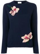 Allude Textured Flower Sweater - Blue