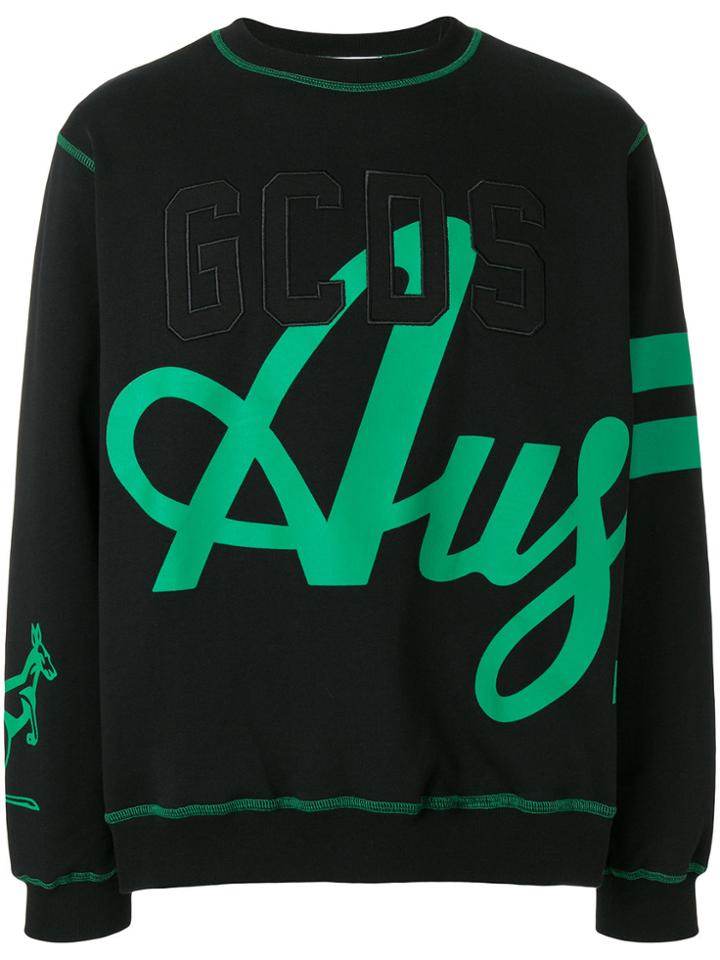 Gcds Printed Long Sleeved Pullover - Black